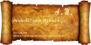 Andráska Mikolt névjegykártya